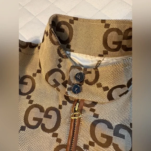 Gucci Jumbo GG Canvas - Tan/Beige Monogram Jacket